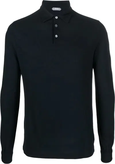 Zanone Long Sleeves Polo In Black
