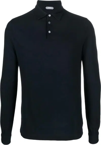 Zanone Polo Shirt Long Sleeves In Blue