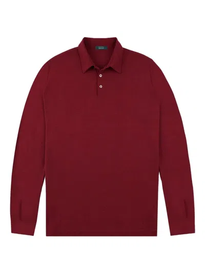 Zanone Long-sleeves Polo Shirt In Red