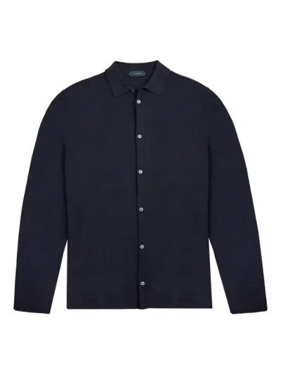 Zanone Long-sleeves Shirt In Blue