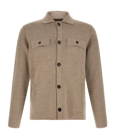 Zanone Long-sleeve Cardigan In Neutral