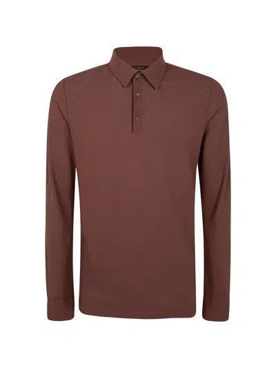 Zanone Long-sleeve Polo Shirt In Multi
