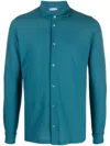 Zanone Longsleeved Organic Cotton Shirt In 蓝色
