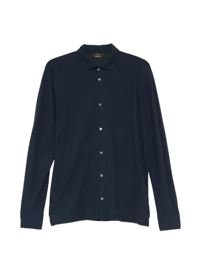 Zanone Long-sleeved Shirt In Blue