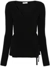 Zanone Ribbed Wool Blend Wallet Sweater In Black