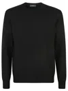 Zanone Ribbed Crewneck Sweater With Long Sleeves In Black
