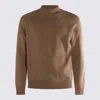 Zanone Crewneck Sweater With Raglan Sleeves And Ribbed Finish In Brown