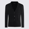 Zanone Crewneck Sweater With Front Pockets And Notched Lapel In Black