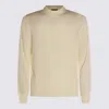 Zanone High Neck Long Sleeve Knit Sweater In Neutral