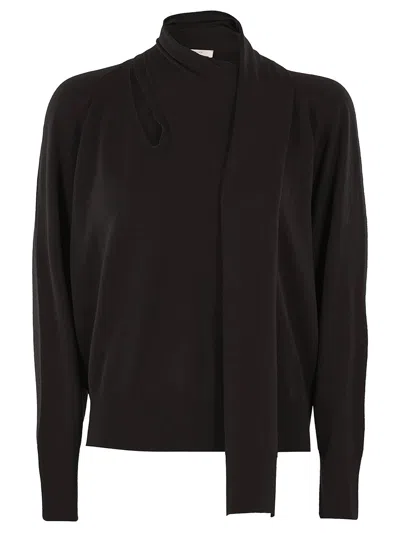 Zanone Maglione Con Nodo Sul Collo In Nero