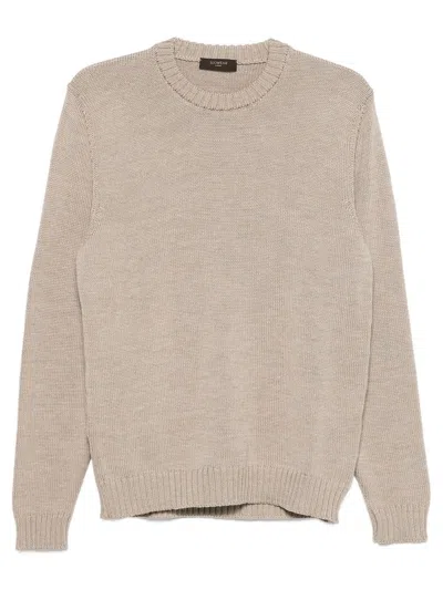 Zanone Maglione Girocollo In Lana Vergine Beige In Neutral