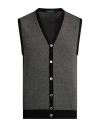 Zanone Man Cardigan Black Size 48 Virgin Wool, Polyamide