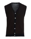 Zanone Man Cardigan Chocolate Brown Size 38 Virgin Wool, Polyamide