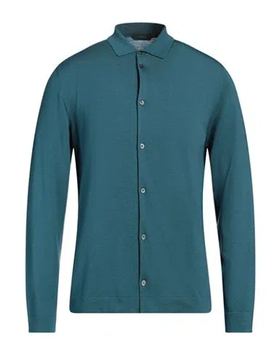 Zanone Man Cardigan Deep Jade Size 44 Virgin Wool, Polyamide In Green