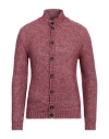 Zanone Man Cardigan Deep Purple Size 38 Cotton, Alpaca Wool, Virgin Wool