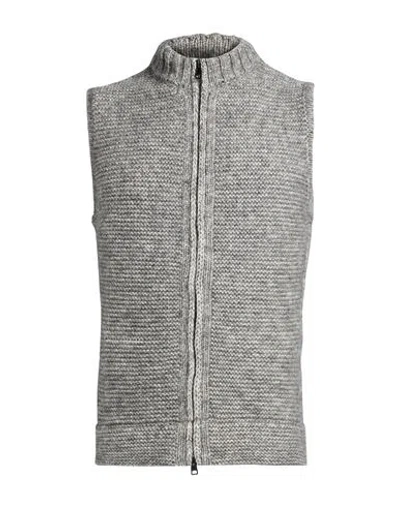 Zanone Man Cardigan Grey Size 42 Cotton, Alpaca Wool, Wool In Gray