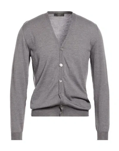 Zanone Man Cardigan Grey Size 42 Wool, Polyamide In Gray