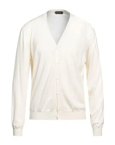 Zanone Man Cardigan Ivory Size 46 Virgin Wool, Polyamide In White