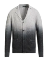 Zanone Man Cardigan Light Grey Size 40 Linen, Cotton In Gray