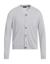 Zanone Man Cardigan Light Grey Size 42 Cotton In Grey