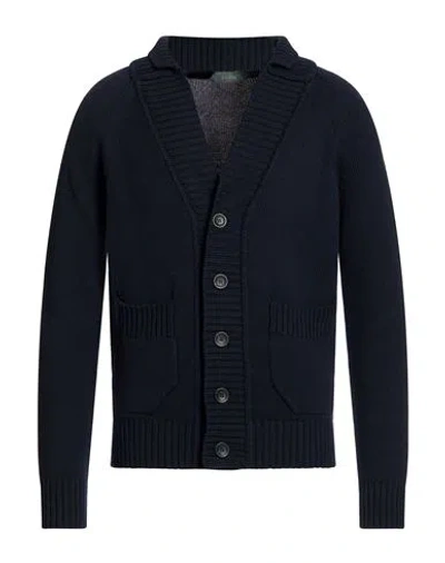 Zanone Man Cardigan Midnight Blue Size 36 Virgin Wool