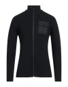 Zanone Man Cardigan Midnight Blue Size 44 Acrylic, Virgin Wool In Black