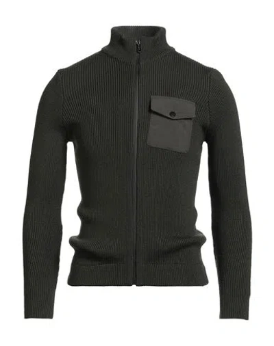 Zanone Man Cardigan Military Green Size 36 Acrylic, Virgin Wool