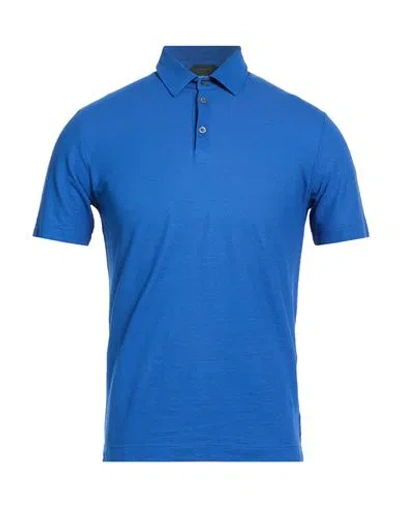 Zanone Man Polo Shirt Blue Size 38 Cotton