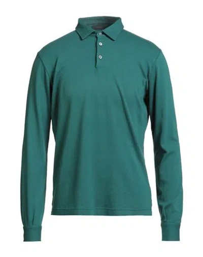 Zanone Man Polo Shirt Green Size 46 Cotton