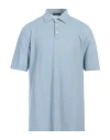Zanone Man Polo Shirt Light Blue Size 46 Cotton