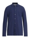 Zanone Man Shirt Navy Size 46 Cotton In Blue