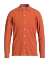 Zanone Man Shirt Orange Size 42 Cotton In Red