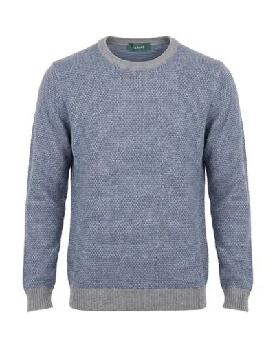 Zanone Man Sweater Azure Size 38 Virgin Wool In Yellow
