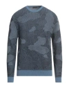 Zanone Man Sweater Azure Size 44 Linen, Cotton