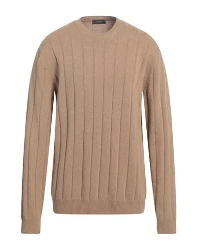 Zanone Man Sweater Beige Size 48 Virgin Wool, Cashmere