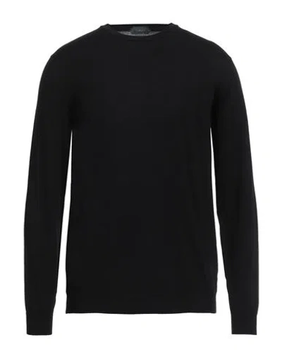 Zanone Man Sweater Steel Grey Size 48 Virgin Wool, Polyamide In Black