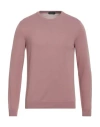 Zanone Man Sweater Blush Size 40 Cotton In Pink