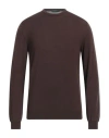 Zanone Man Sweater Brown Size 42 Virgin Wool, Polyamide