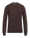 Zanone Man Sweater Brown Size 38 Virgin Wool, Polyamide