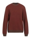 Zanone Man Sweater Brown Size 48 Virgin Wool