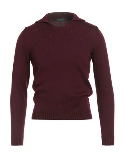 Zanone Man Sweater Burgundy Size 36 Virgin Wool