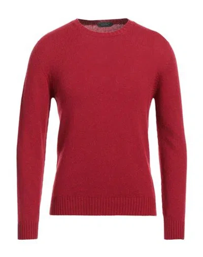 Zanone Man Sweater Burgundy Size 44 Cotton In Red
