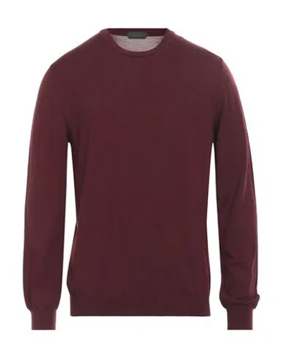 Zanone Man Sweater Burgundy Size 44 Virgin Wool, Polyamide