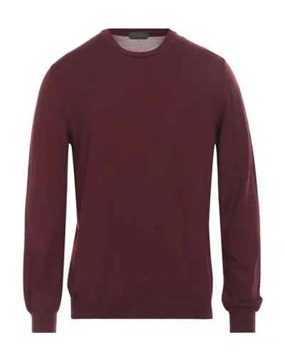 Zanone Man Sweater Burgundy Size 44 Virgin Wool, Polyamide In Red