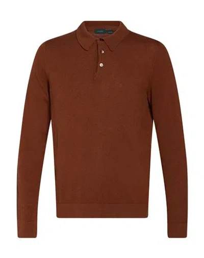 Zanone Man Sweater Camel Size 44 Virgin Wool, Cashmere In Brown