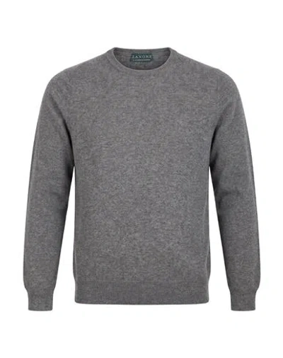 Zanone Man Sweater Charcoal Size 36 Virgin Wool, Cashmere In Gray