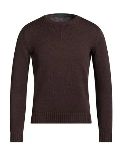 Zanone Man Sweater Chocolate Brown Size 36 Virgin Wool