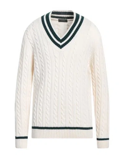 Zanone Man Sweater Cream Size 46 Virgin Wool In White