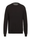Zanone Man Sweater Dark Brown Size 46 Virgin Wool, Polyamide
