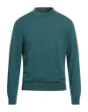 Zanone Man Sweater Deep Teal Size 44 Cotton In Green
